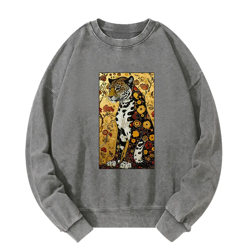 Tokyo-Tiger Magnificent Leopard Washed Sweatshirt