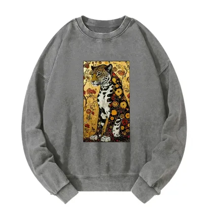 Tokyo-Tiger Magnificent Leopard Washed Sweatshirt