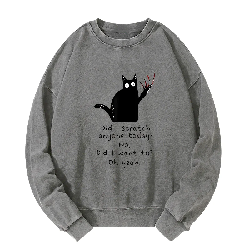 Tokyo-Tiger Cats With Sharp Claws Washed Sweatshirt