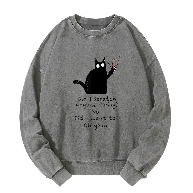 Tokyo-Tiger Cats With Sharp Claws Washed Sweatshirt