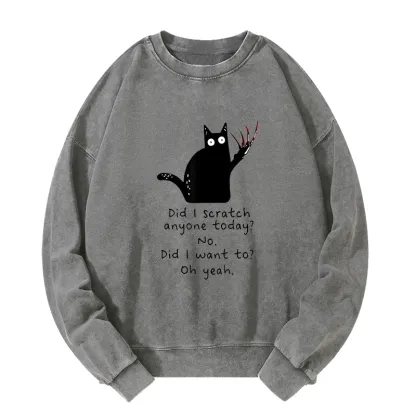 Tokyo-Tiger Cats With Sharp Claws Washed Sweatshirt