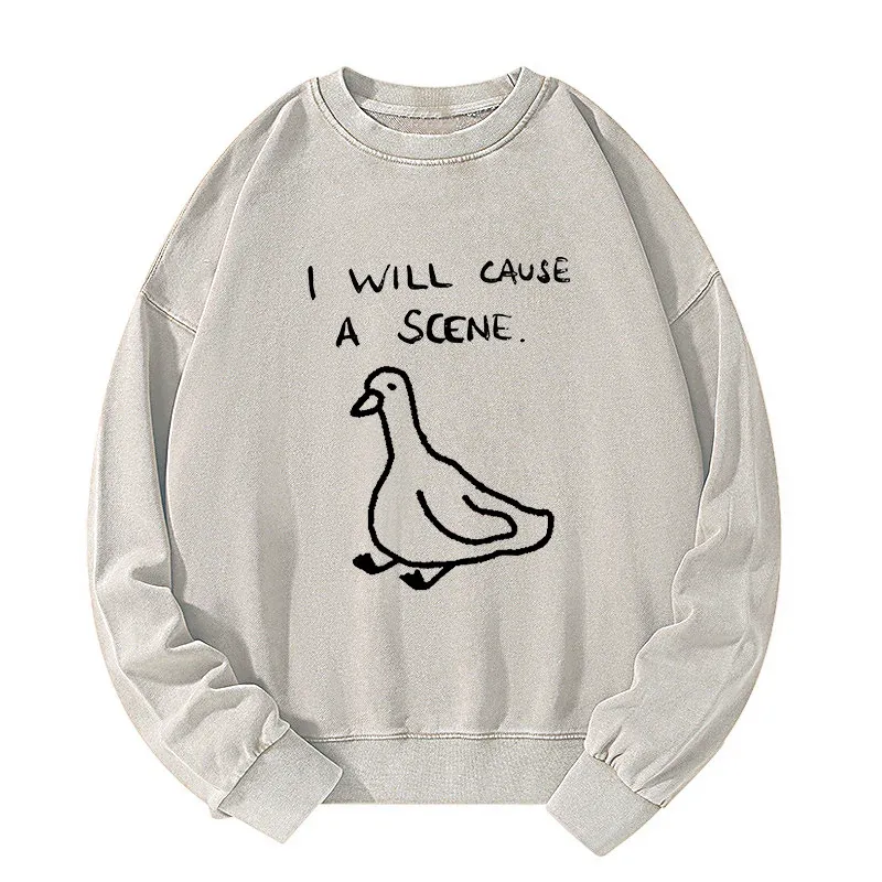 Tokyo-Tiger Stupid Goose Funny Japan Retro Washed Sweatshirt