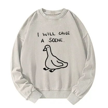 Tokyo-Tiger Stupid Goose Funny Japan Retro Washed Sweatshirt