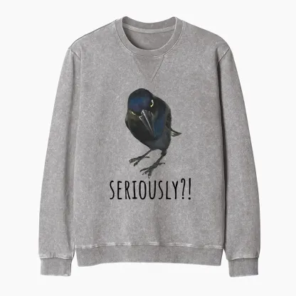 Tokyo-Tiger Raven's Question Washed Terry Sweatshirt