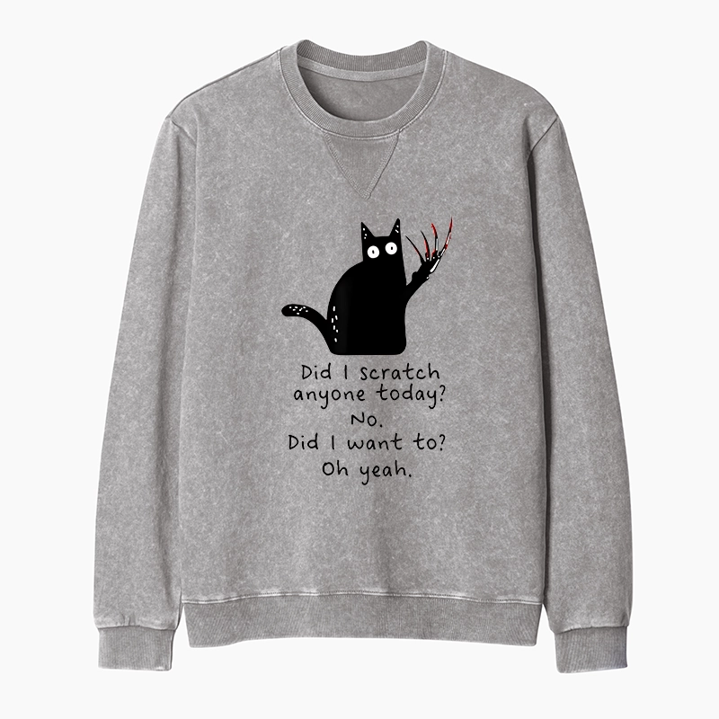 Tokyo-Tiger Cats With Sharp Claws Washed Terry Sweatshirt