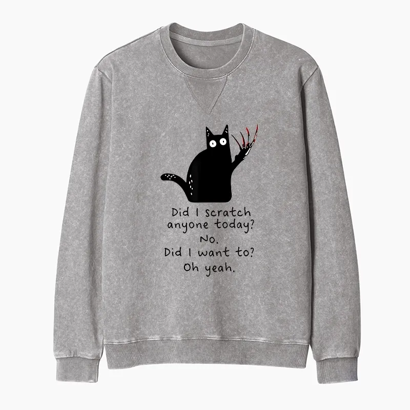 Tokyo-Tiger Cats With Sharp Claws Washed Terry Sweatshirt