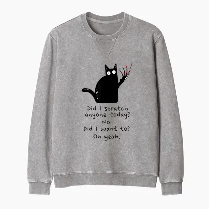 Tokyo-Tiger Cats With Sharp Claws Washed Terry Sweatshirt