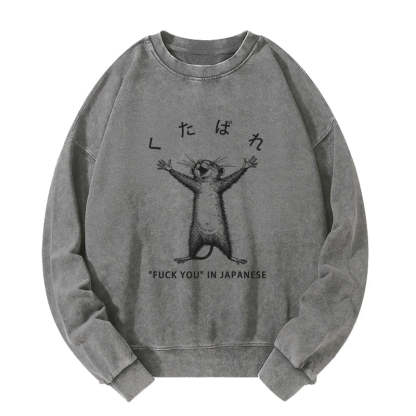 Tokyo-Tiger Happy Mouse Japanese Washed Sweatshirt