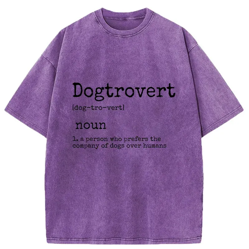 Tokyo-Tiger Dogtrovert Funny Washed T-Shirt