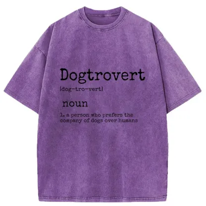 Tokyo-Tiger Dogtrovert Funny Washed T-Shirt