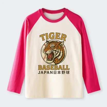 Tokyo-Tiger Osaka Japan Baseball Team Raglan Long Sleeve T-shirt