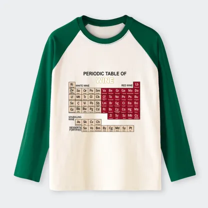 Tokyo-Tiger Table of Elements of Wine Raglan Long Sleeve T-shirt