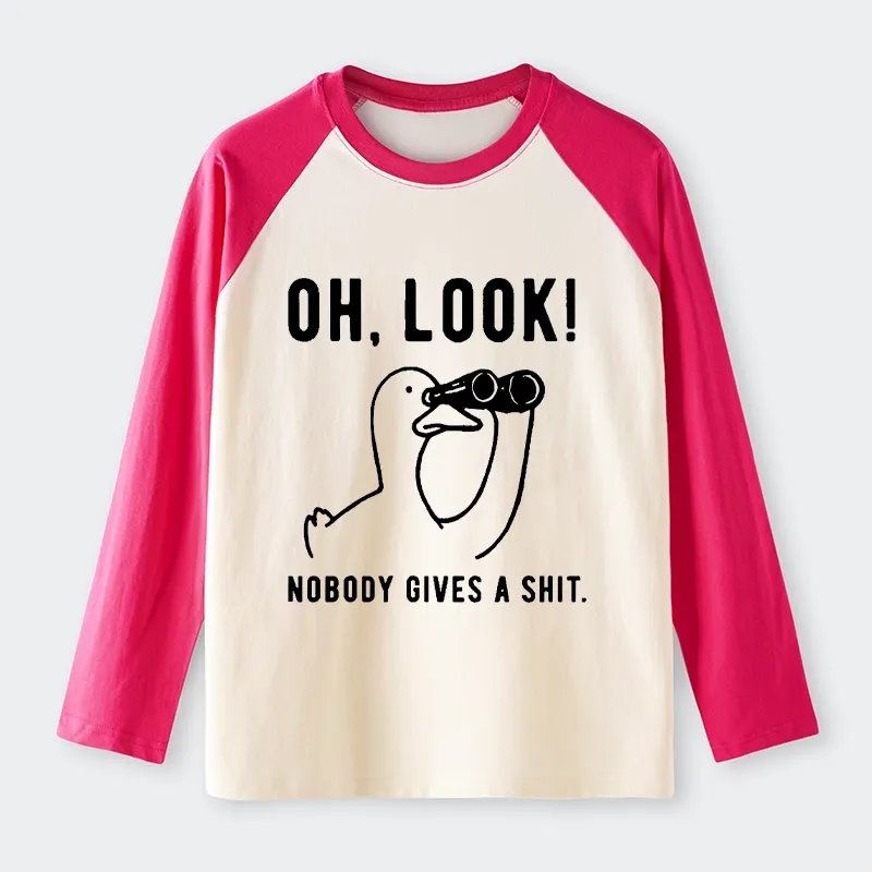 Tokyo-Tiger No One Cares About The Duck Raglan Long Sleeve T-shirt