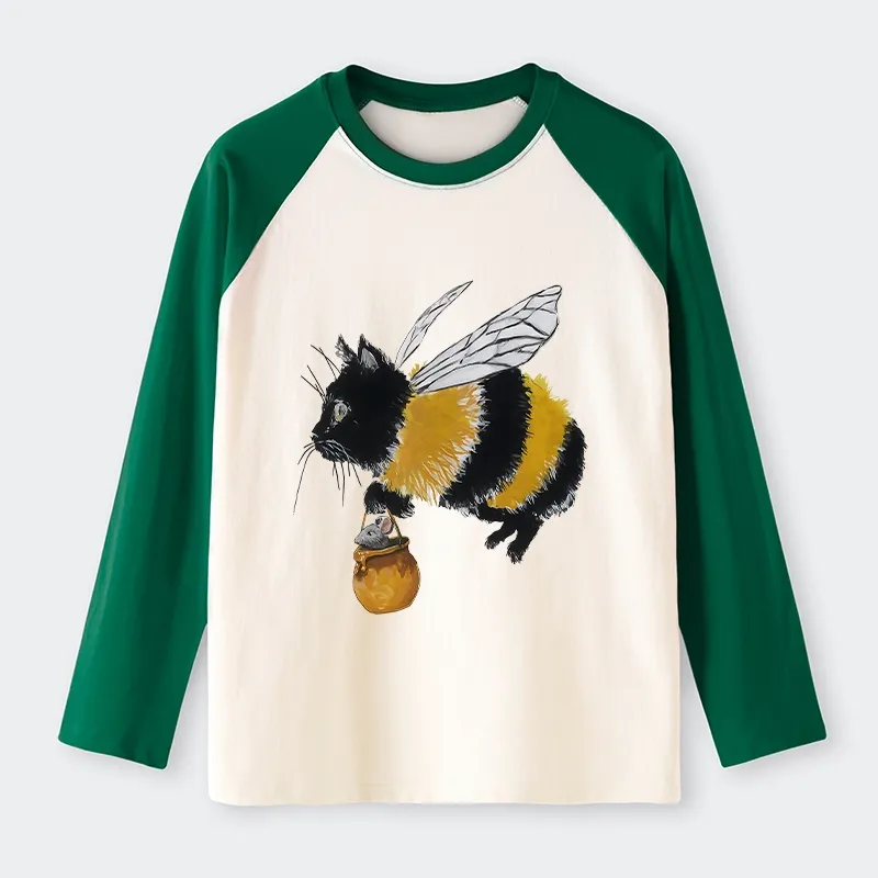 Tokyo-Tiger Catbee Funny Raglan Long Sleeve T-shirt
