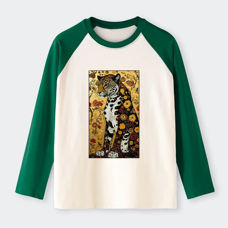 Tokyo-Tiger Magnificent Leopard Raglan Long Sleeve T-shirt