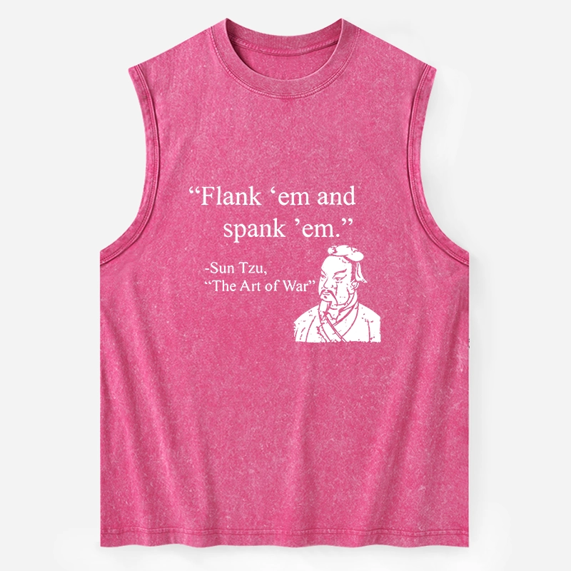 Tokyo-Tiger The Art Of War Funny Washed Tank