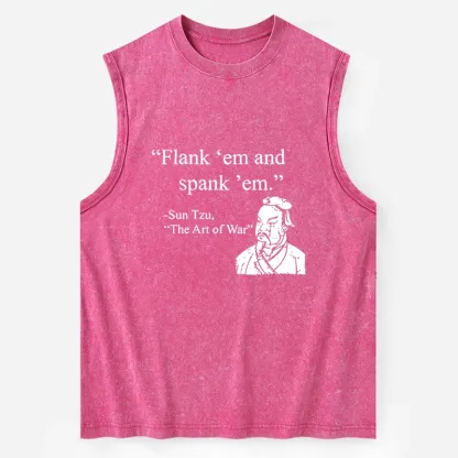 Tokyo-Tiger The Art Of War Funny Washed Tank