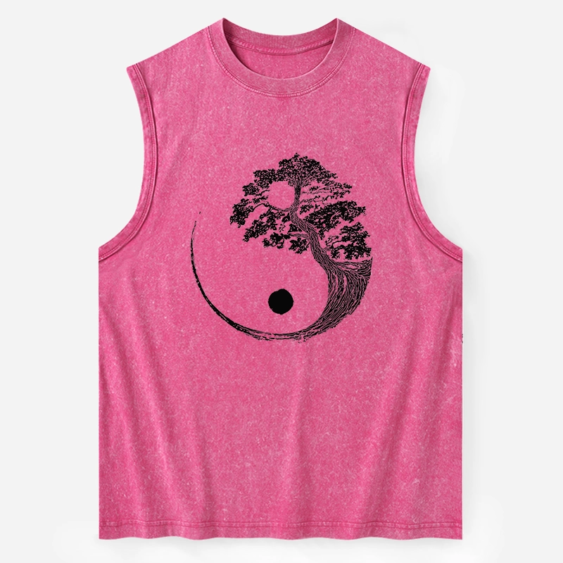 Tokyo-Tiger Yin-Yang Tai Chi Tree Washed Tank