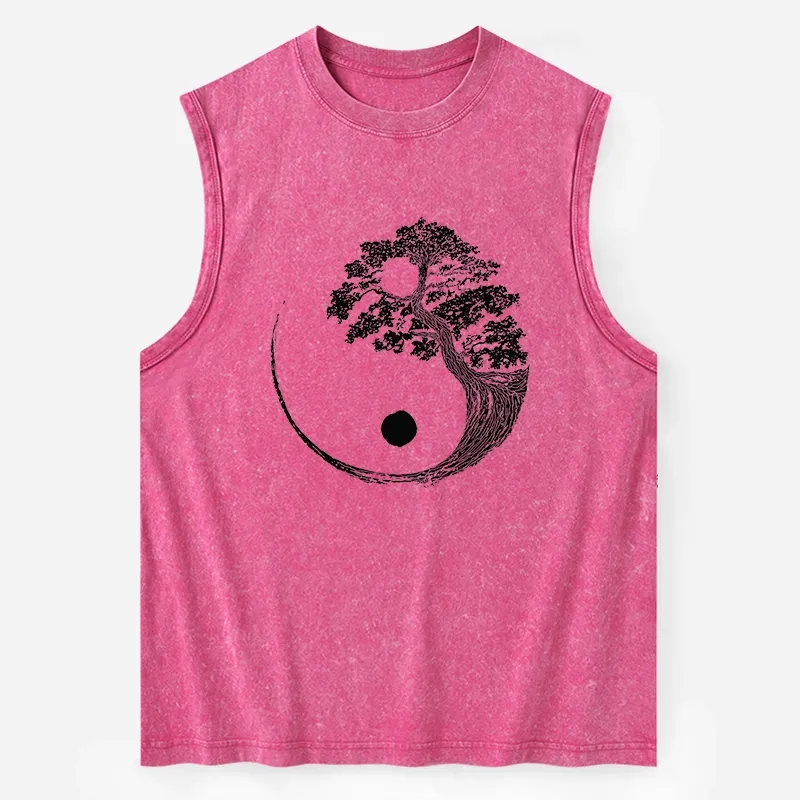 Tokyo-Tiger Yin-Yang Tai Chi Tree Washed Tank