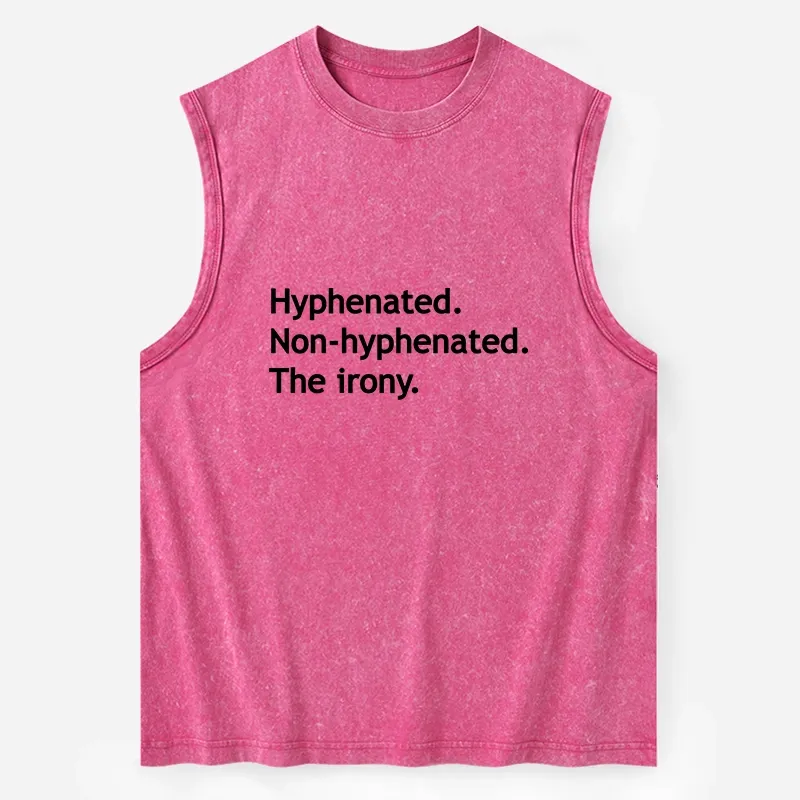 Tokyo-Tiger Hyphenated Funny Washed Tank