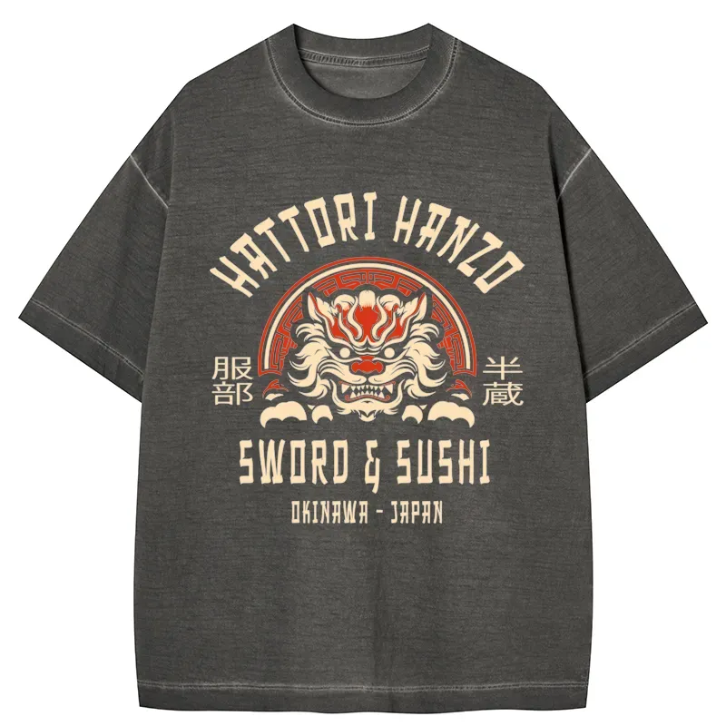 Tokyo-Tiger Hattori Hanzo Sword Gradient Washed T-Shirt Sale