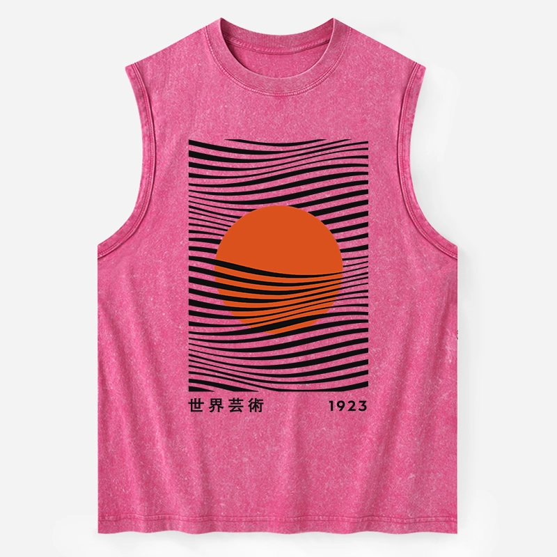 Tokyo-Tiger Minimalist Art Sun Washed Tank