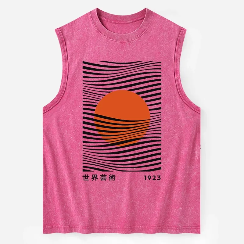 Tokyo-Tiger Minimalist Art Sun Washed Tank