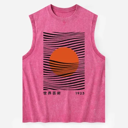 Tokyo-Tiger Minimalist Art Sun Washed Tank