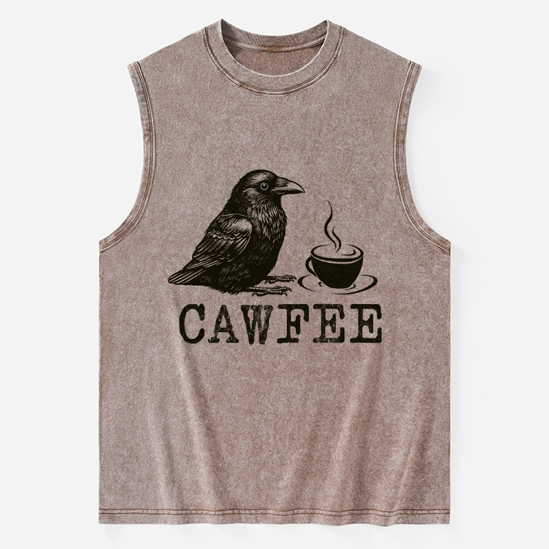 Tokyo-Tiger Cawfee Funny Japan Meme Washed Tank