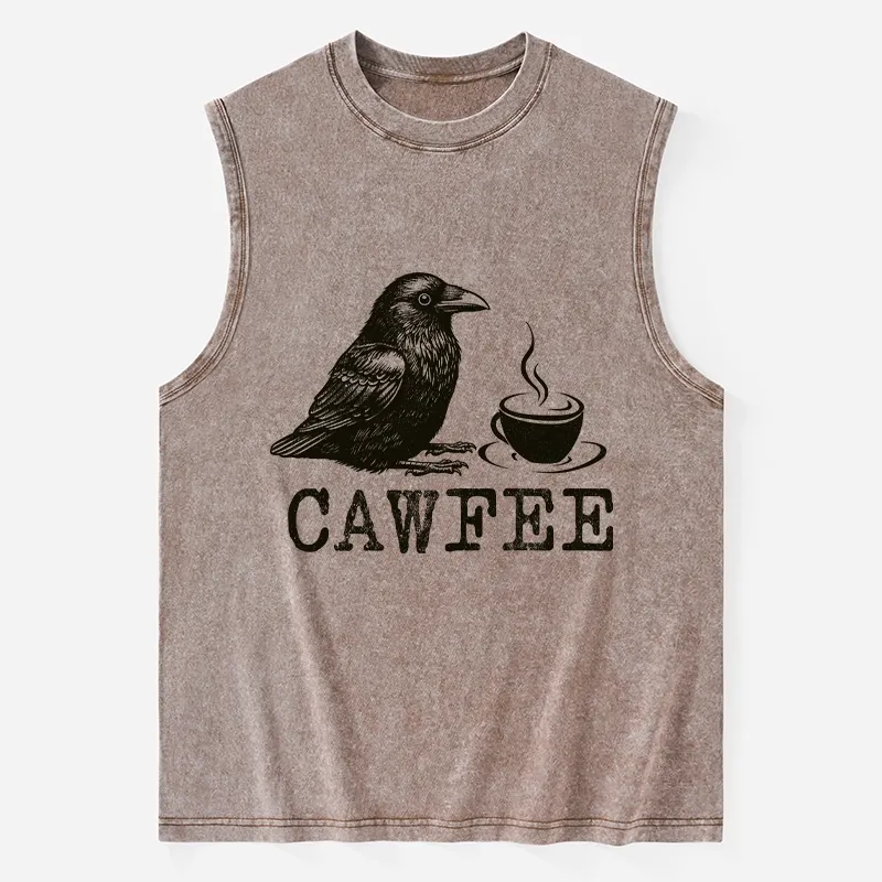 Tokyo-Tiger Cawfee Funny Japan Meme Washed Tank