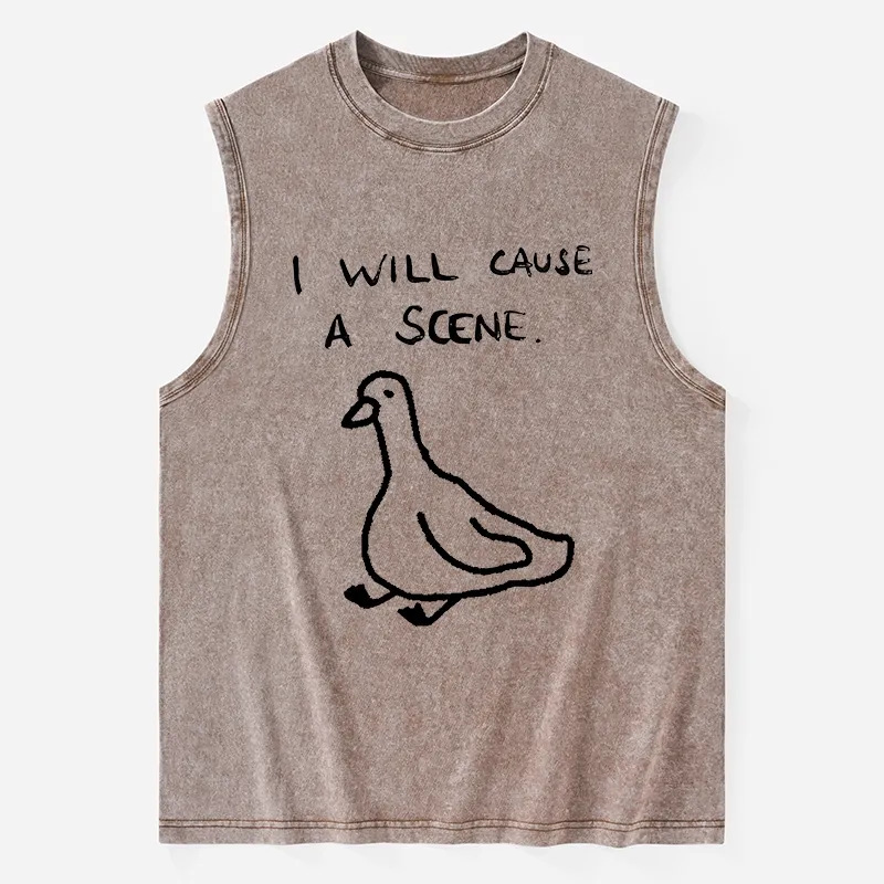 Tokyo-Tiger Stupid Goose Funny Japan Retro Washed Tank