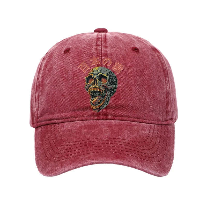 Tokyo-Tiger Terrifying And Disgusting Skull Washed Cap