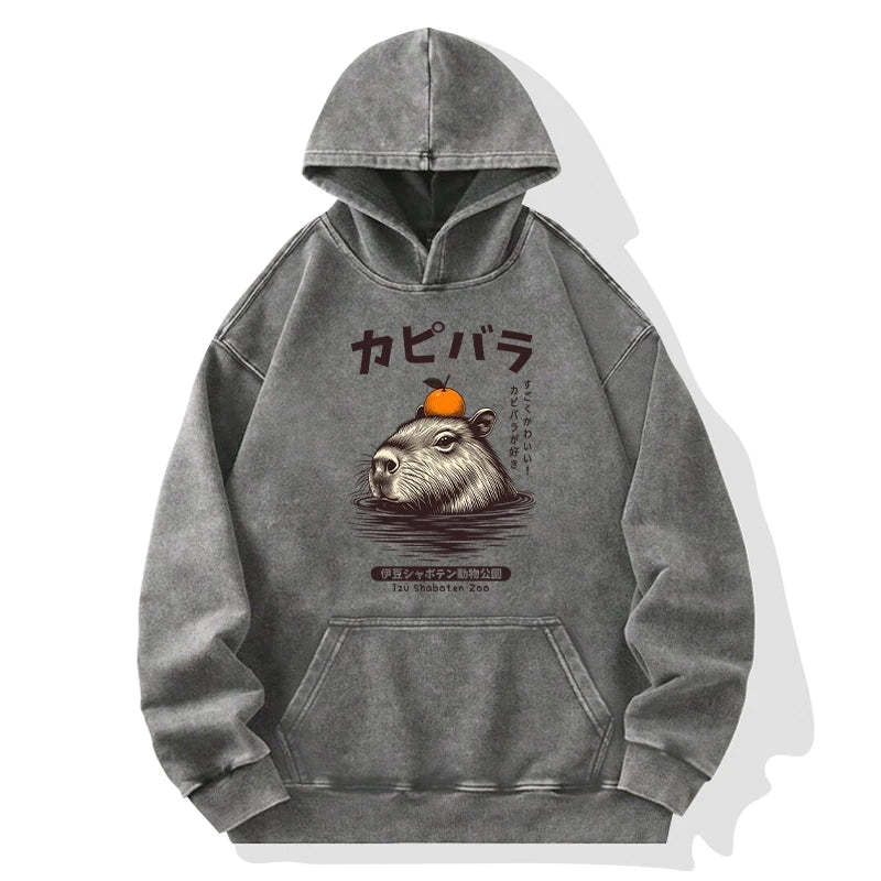 Tokyo-Tiger Capybara Hot Spring Washed Hoodie