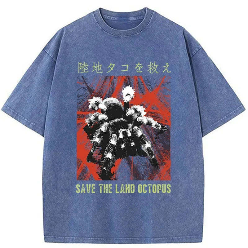 Tokyo-Tiger Real Scary Spiders Washed T-Shirt