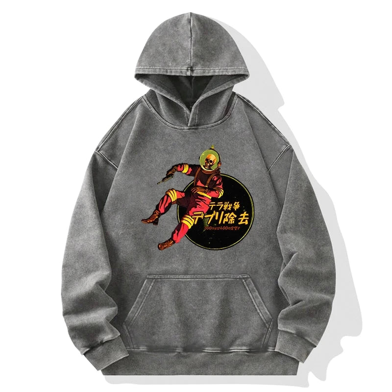 Tokyo-Tiger Skeleton Astronaut Washed Hoodie