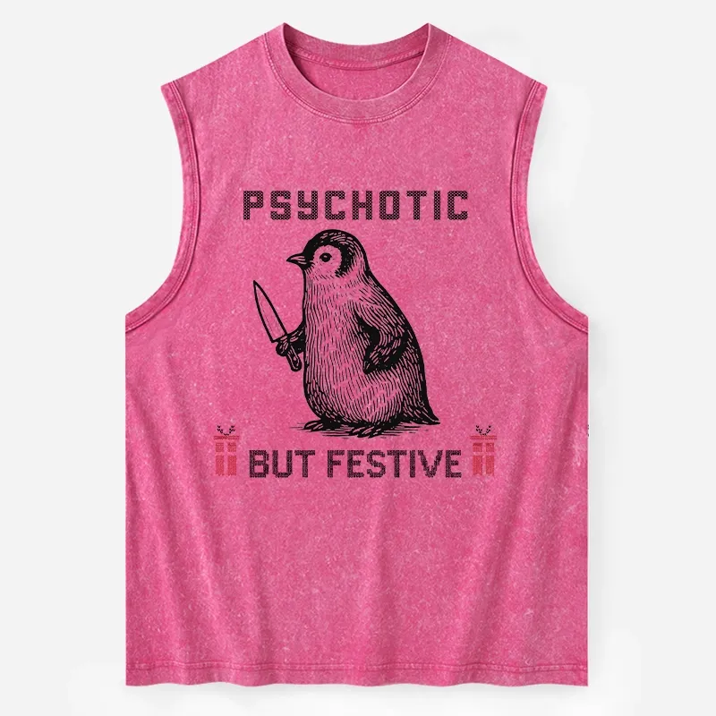 Tokyo-Tiger Overstimulated but Festive Christmas Washed Tank