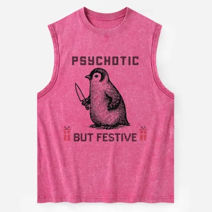 Tokyo-Tiger Overstimulated but Festive Christmas Washed Tank