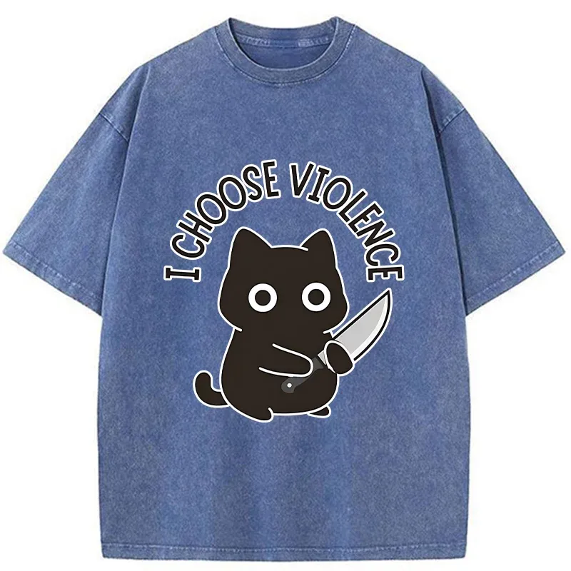 Tokyo-Tiger Threat Of The Black Cat Washed T-Shirt
