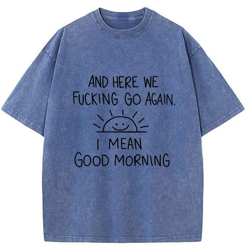 Tokyo-Tiger Different Meanings Of "Good Morning" Washed T-Shirt