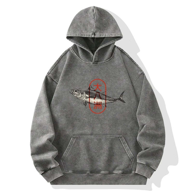 Tokyo-Tiger Oyashima Sushi Logo Washed Hoodie Sale