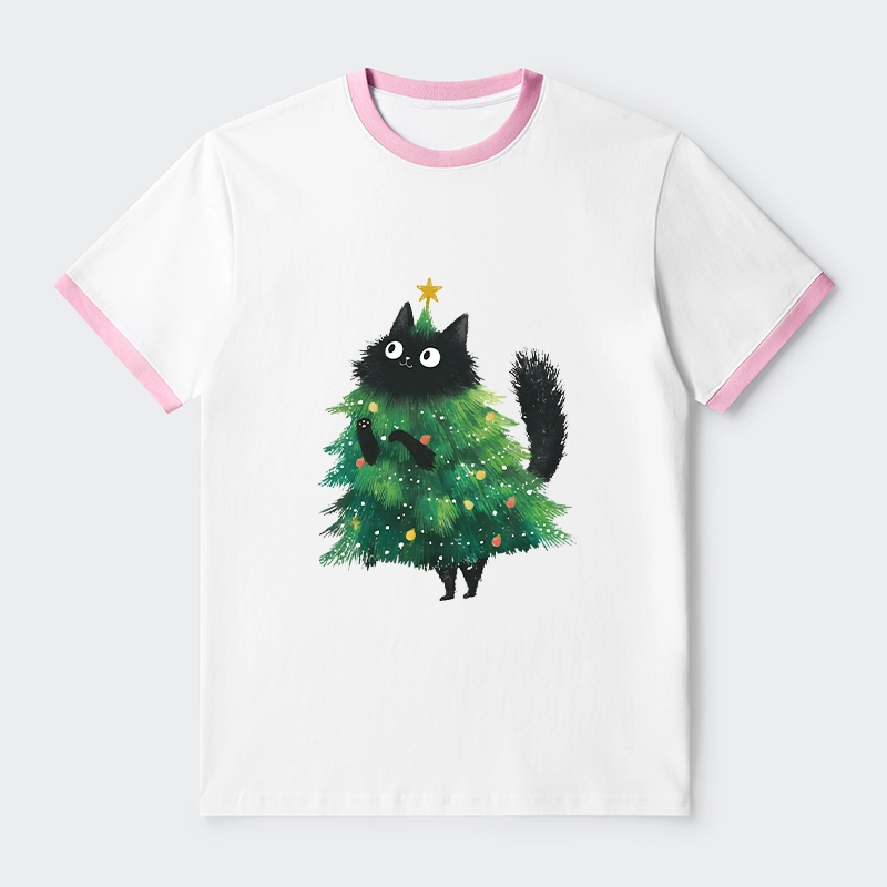 Tokyo-Tiger Christmas Tree Cat Japan Trim T-Shirt