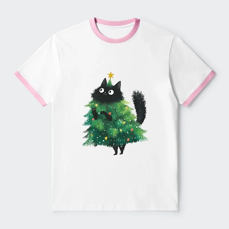 Tokyo-Tiger Christmas Tree Cat Japan Trim T-Shirt