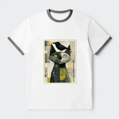 Tokyo-Tiger The Cat And The Crow Are Planning To Rule The World Trim T-Shirt