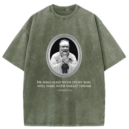 Tokyo-Tiger Funny Quotes From Confucius Washed T-Shirt