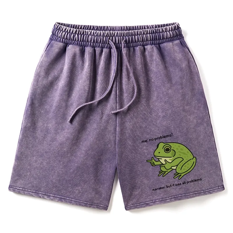 Tokyo-Tiger Stupid Frog Meme Washed Shorts