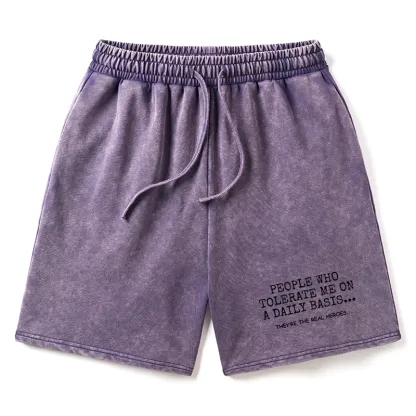 Tokyo-Tiger Anyone Who Puts Up With Me Is A Hero Washed Shorts