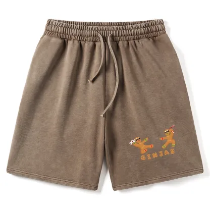 Tokyo-Tiger Gingerbread Ninja Washed Shorts