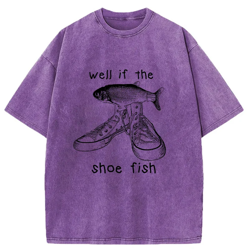 Tokyo-Tiger Funny Shoe Fish Washed T-Shirt