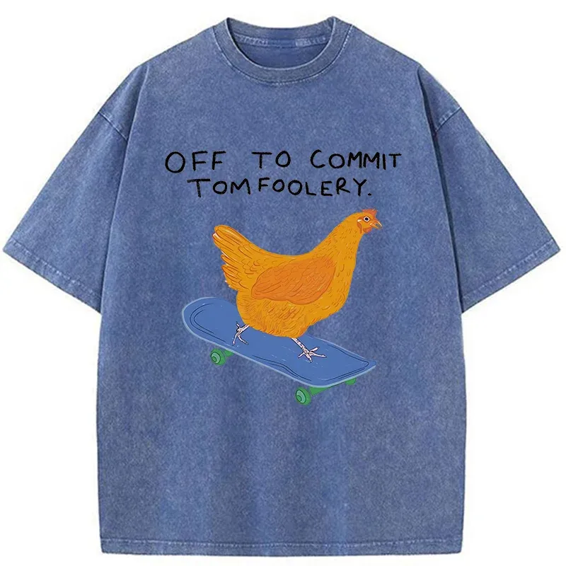 Tokyo-Tiger Chicken Was About To Do Something Bad Washed T-Shirt
