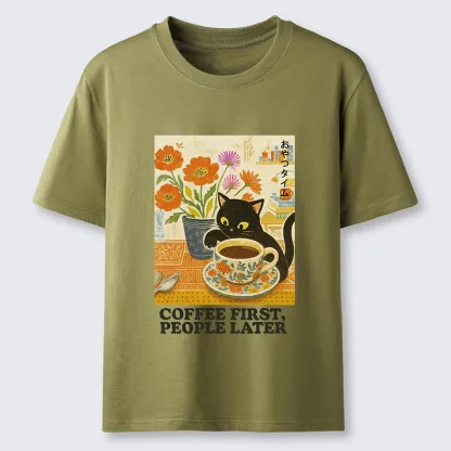 Tokyo-Tiger Kitten Drinks Coffee First Classic T-Shirt